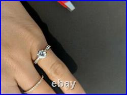 1.04 Carat Tdw Diamond Engagement Ring. 84ct Center And. 20 Side 18k Yg Cert