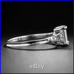 1.24cts white emerald cut diamond engagement wedding 14k white gold vintage ring