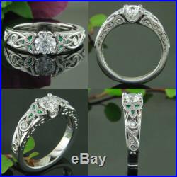 1.50ct Round Cut Diamond Celtic Solitaire Engagement Wedding Ring 14k White Gold