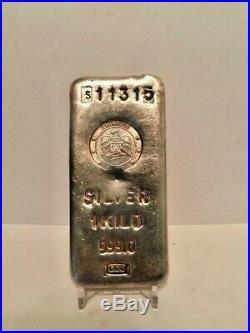 1 Kilo United Arab Emirates Silver Bar. 999 Fine Serial #S11315
