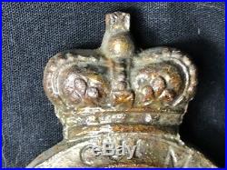 1 Rare Small Antique Royal Warrant Coat Of Arms Plaque Hobbs Hart & Co London