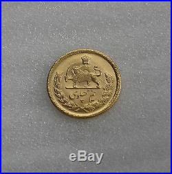 1349 1970 Gold 1/2 Pahlavi Superb Luster Low Mintage 4.07 Grams 900 Gold Bu