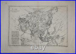 1780 Rigobert Bonne Map Asia India China Japan North South Korea Australia