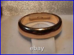 18 ct 750 Yellow Gold Wedding Band Ring 4 mm Size L Heavy 5.3 g Not Scrap