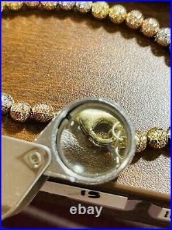 18K 750 Fine Real Saudi Gold 7.5 Long Womens Ball Beads Bracelet With 7.23g 5mm