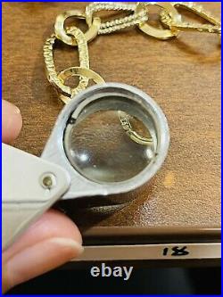 18K 750 Fine Real Saudi Gold 8 Long Womens Charm Bracelet With 10mm 4.43grams