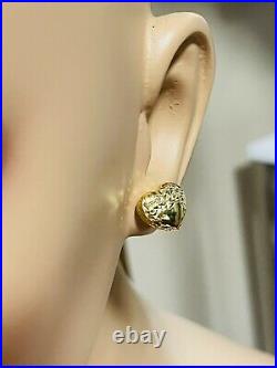 18K 750 Fine Real Saudi Gold Womens Set Heart Pendant Earring With 4.91 grams