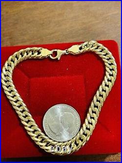 18K 750 Fine Real Saudi UAE Gold 9 Long Mens Size Cuban Bracelet 8mm 6.52 grams