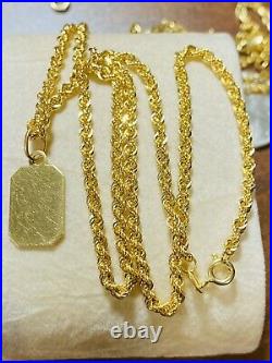 18K 750 Fine Saudi Gold 18 Long Womens Bar Necklace With 4.6g 2.5mm Fast-ship