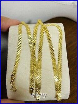 18K 750 Fine Saudi Gold 18 Long Womens Flat Chain Necklace 4.1g 3.2mm FastShip