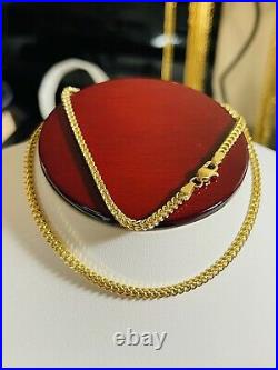 18K 750 Fine Saudi Gold 18 Long Womens Wheat Chain Necklace With 7.13 grams 3mm