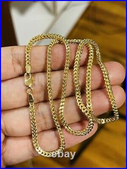 18K 750 Fine Saudi Gold 18 Long Womens Wheat Chain Necklace With 7.13 grams 3mm