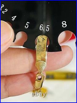 18K 750 Fine Saudi Gold 7.5 Long Womens Herringbone Bracelet With 6g 6mm