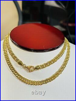 18K 750 Fine Saudi Gold Womens 20Long Curb Chain Necklace 4.5mm 9.93g FastShip
