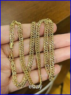 18K 750 Fine Saudi Gold Womens 20Long Curb Chain Necklace 4.5mm 9.93g FastShip