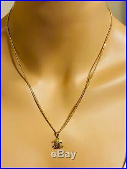18K 750 Fine Saudi Gold Womens Set Necklace Earring With 20 2 Mm Wide