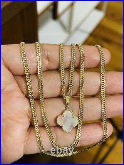 18K 750 Fine Saudi Yellow Gold 22 Long Womens Flower Set Necklace 6.12g 2.5mm