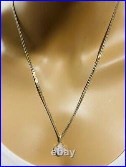 18K 750 Fine Saudi Yellow Gold 22 Long Womens Flower Set Necklace 6.12g 2.5mm