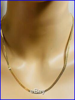 18K 750 Fine Yellow Gold Womens Necklace With 20 Long USA Seller 4mm