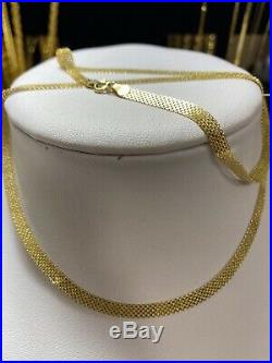 18K 750 Fine Yellow Gold Womens Necklace With 20 Long USA Seller 4mm
