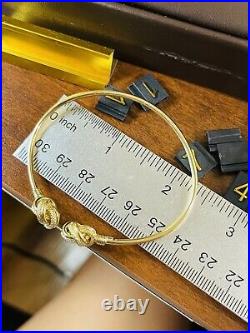 18K / 750 Real Saudi UAE Gold Womens Bangle Fits 6-7 16cm-18Cm S/M 4.6g 11mm