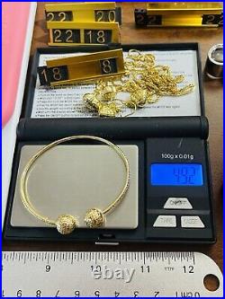 18K / 750 Real Saudi UAE Gold Womens Bangle Fits 6-7 16cm-18Cm S/M 4.92g 10mm