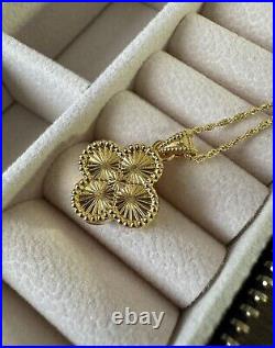 18K 750 Real Yellow Gold Set Necklace And Pendant