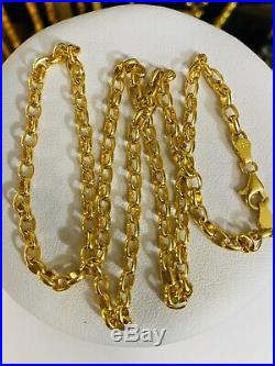 18K 750 Yellow Gold Chain Mens Womens Necklace 20 Long 4mm