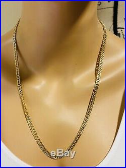 18K 750 Yellow Gold Curb Mens Real Chain Necklace 24 Long 5.5mm 16.03g