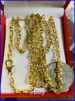 18K 750 Yellow Gold Unisex Gucci Link Chain Necklace 22 Long 3.2mm USA Seller
