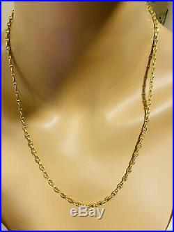 18K 750 Yellow Gold Unisex Gucci Link Chain Necklace 22 Long 3.2mm USA Seller