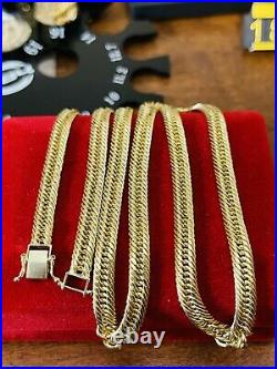18K 750 Yellow Real Saudi UAE Gold Mens Womens Curb Necklace 22 5mm 13.98grams