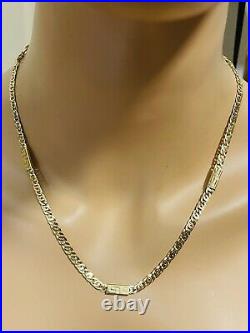 18K 750 Yellow Real Saudi UAE Gold Mens Womens Snail Necklace 20 4.5mm 9.25g