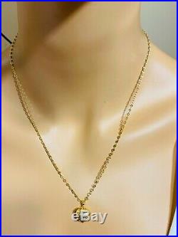 18K Fine 18 750 Yellow Saudi Gold Set Heart Necklace With Earring USA Seller