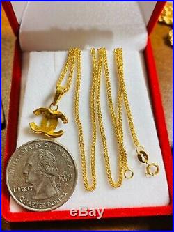 18K Fine 18 750 Yellow Saudi Gold Set Necklace With USA Seller