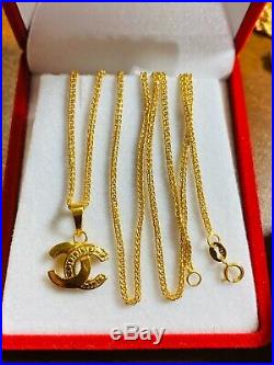 18K Fine 18 750 Yellow Saudi Gold Set Necklace With USA Seller