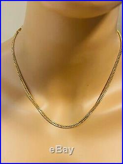 18K Fine 18 Yellow Gold Mens Womens Chain Necklace With 3.2mm Wide USA Seller