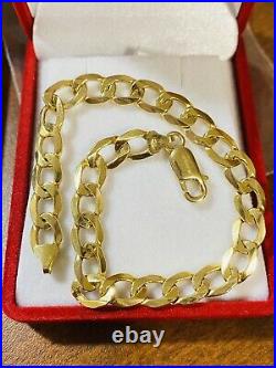 18K Fine 750 MENS WOMEN'S Cuban Saudi Gold Bracelet FITS 8.2 US SELLER 7mm Wide