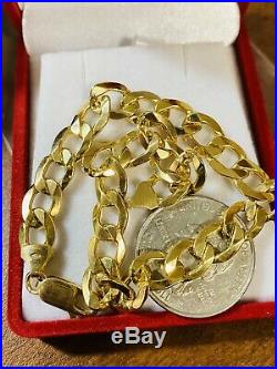 18K Fine 750 MENS WOMEN'S Cuban Saudi Gold Bracelet FITS 8.7 US SELLER 8mm Wide