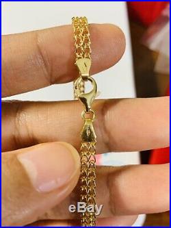 18K Fine 750 MENS WOMEN'S Saudi Gold Bracelet FITS 8 USA SELLER