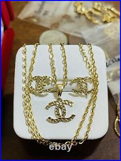 18K Fine 750 Real Gold 16Long Womens Handmade Set Necklace & Earring 2mm 6.21g