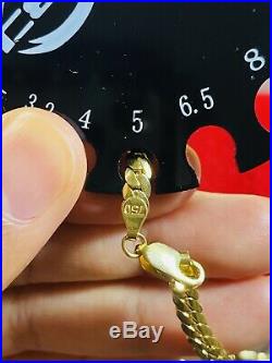 18K Fine 750 Real WOMEN'S Cuban Saudi Gold Bracelet FITS 7.5 USA SELLER 5mm