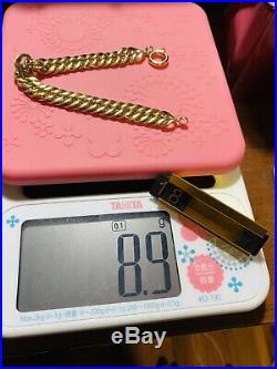 18K Fine 750 Real WOMEN'S Cuban Saudi Gold Bracelet FITS 7 USA SELLER 11.2mm
