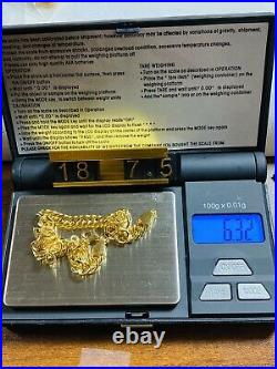 18K Fine 750 Real Womens Curb Saudi Gold Bracelet FITS 7.5 Long 6mm Fast Ship