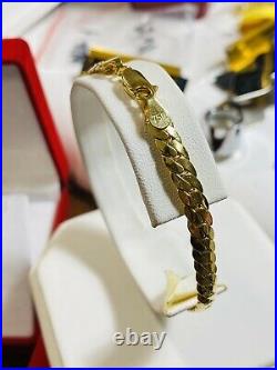 18K Fine 750 Real Womens Mens Curb Saudi Gold Bracelet FITS 8 US SELLER 5.5mm