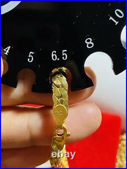 18K Fine 750 Real Womens Mens Curb Saudi Gold Bracelet FITS 8 US SELLER 5.5mm