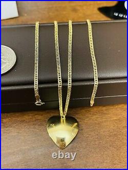 18K Fine 750 Saudi Gold 18 Long Womens Heart Necklace 3.81g 2.5mm