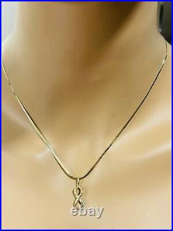 18K Fine 750 Saudi Gold 18 Long Womens Infinity Necklace & Earring 4.9g 2mm