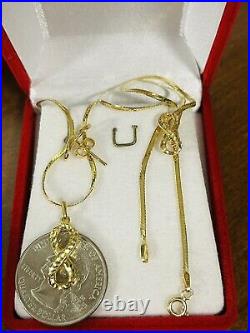 18K Fine 750 Saudi Gold 18 Long Womens Infinity Necklace & Earring 4.9g 2mm
