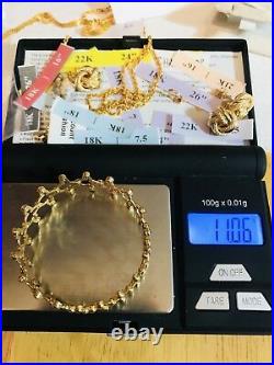18K Fine 750 Saudi Gold 2 Way Ring & Bangle Bracelet Free size (1 Pc) USA Seller